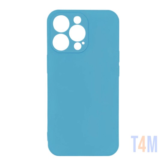 Capa de Silicone com Moldura de Câmera para Apple iPhone 12 Pro Max Azul Claro